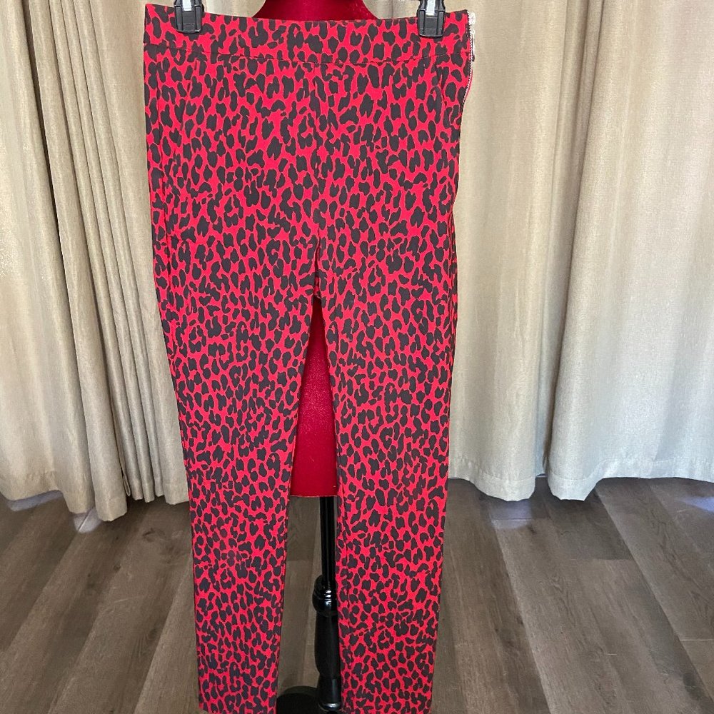 Leopard straight leg pants